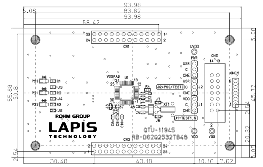 Plan mécanique - ROHM Semiconductor Carte de référence RB-D62Q2532TB48